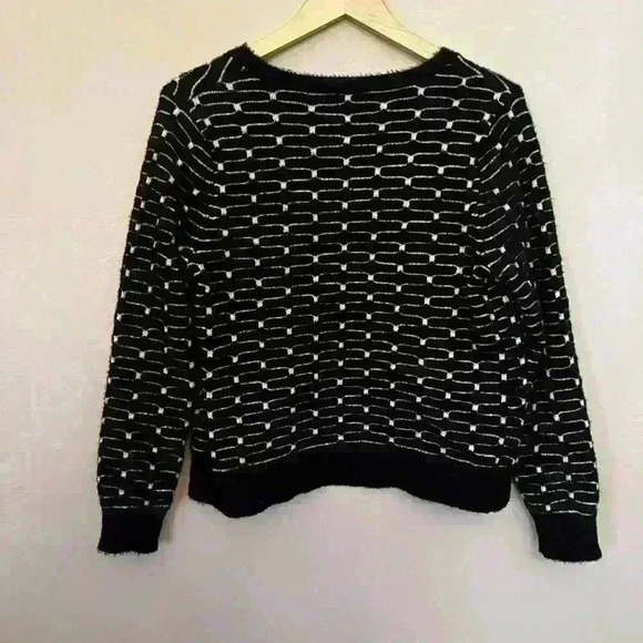 89th and Madison Black & White Open Front Cardigan Size Small - Picture 6 of 7